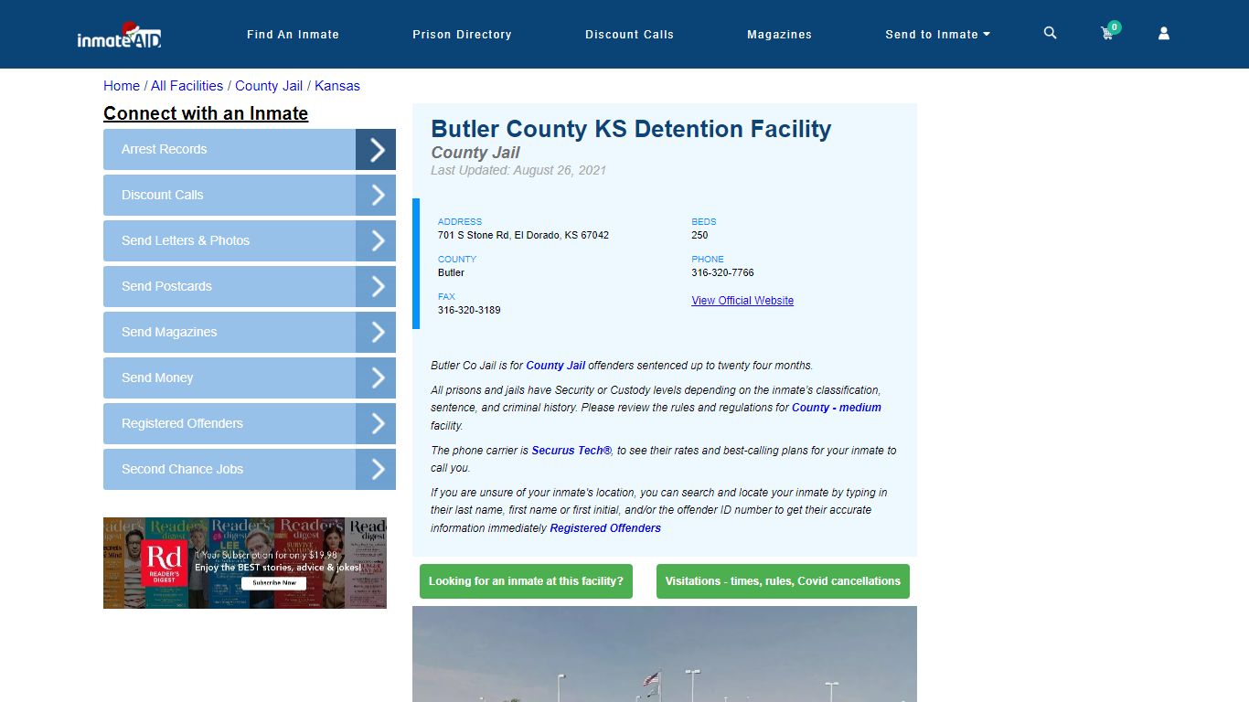 Butler County KS Detention Facility - Inmate Locator - El Dorado, KS