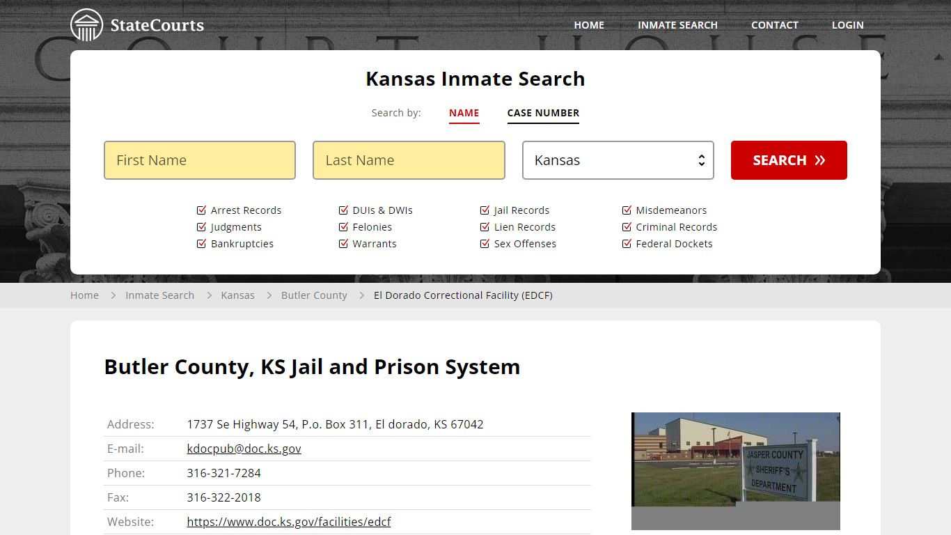 Butler County, KS Jail and Prison System - State Courts